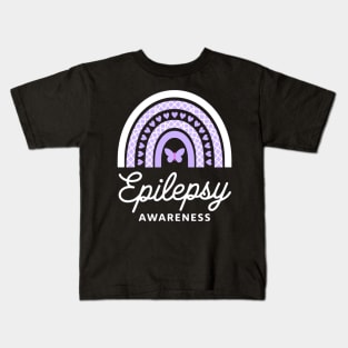 Epilepsy Awareness Boho Rainbow Kids T-Shirt